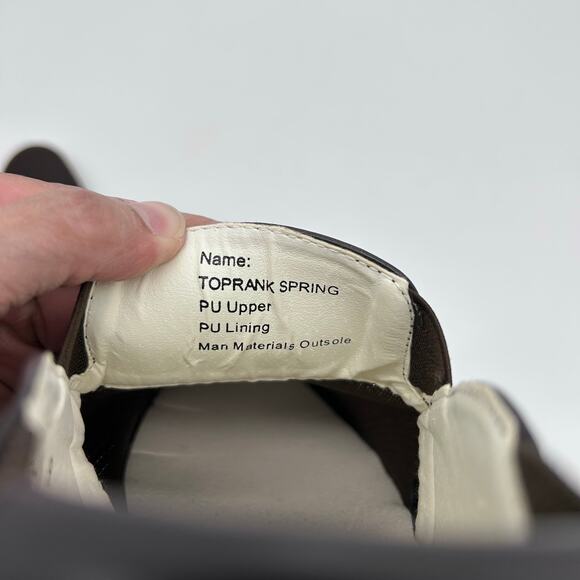 Top Rank Spring Slip On Shoes Mens‎ 9 Brown Mesh Upper Boat Loafers - Picture 8 of 8